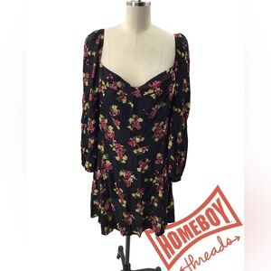 Reformation Black and purple grape dress size 14